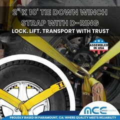 USA 2″ x 10′ Winch Lasso Strap D Ring Tow Truck Trailer Wheel-Lift Tire Harness