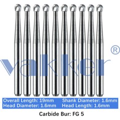 Vakker Dental Tungsten Carbide Burs for High Speed Handpiece FG Friction Grip