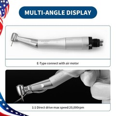 AZDENT Dental Slow Low Speed Handpiece Straight Contra Angle Air Motor 4/2Holes