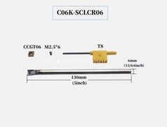 SOLID CARBIDE C06K-SCLCR06 INDEXABLE LATHE BORING BAR 6 MM SHANK + CCGT060204L-F