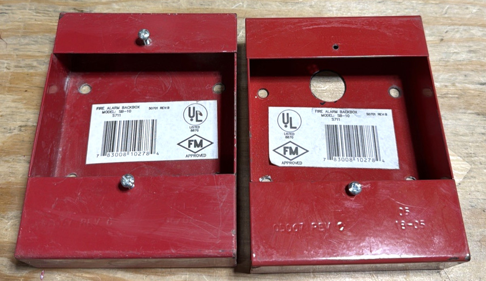 FIRE-LITE ALARMS MODEL SB-10 FIRE ALARM BACK BOX AS SHOWN Lot Of 2