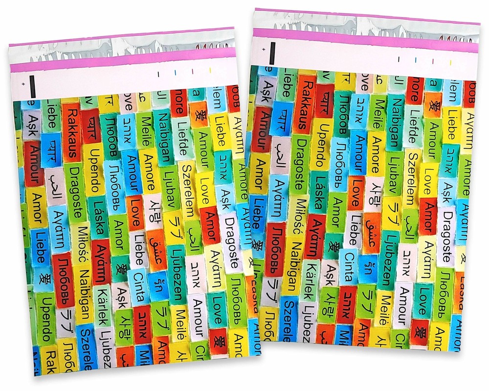 Love Around the World Poly Mailers 10×13″ Thank you Shipping Mailing Postal Bag