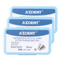 AZDENT Dental Orthodontic Buccal Tubes 1st 2nd Molar Roth MBT 022 Bondable