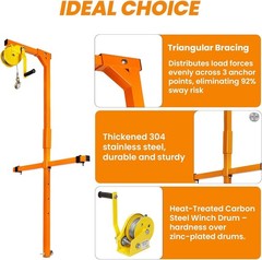 Air Conditioner Lifting Tool 50 FT Height 1200 LBS Air Conditioner Lifting Crane