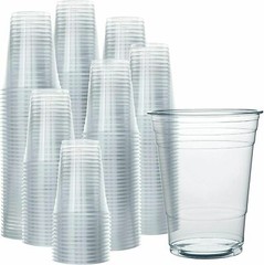 16 Oz Clear Plastic Cups PET Disposable Cold Cups With Lids and Straws for Party