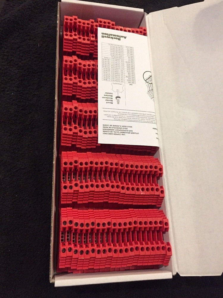 Allen-Bradley 1492-J3-RE, Feed Thru Terminal Block, 3mm, Red, Box Of 100 Pcs