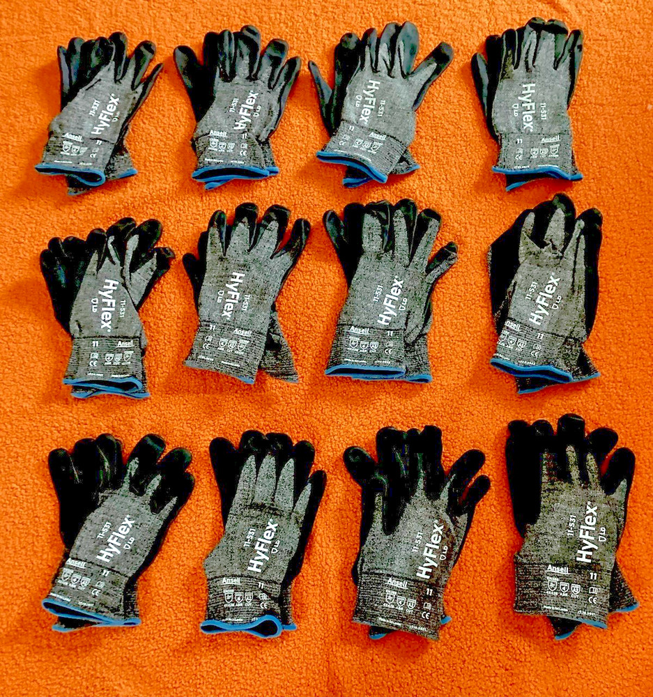 Ansell Hy-Flex Work Gloves 11-531 Size XXL 12 pairs NEW OPEN BOX