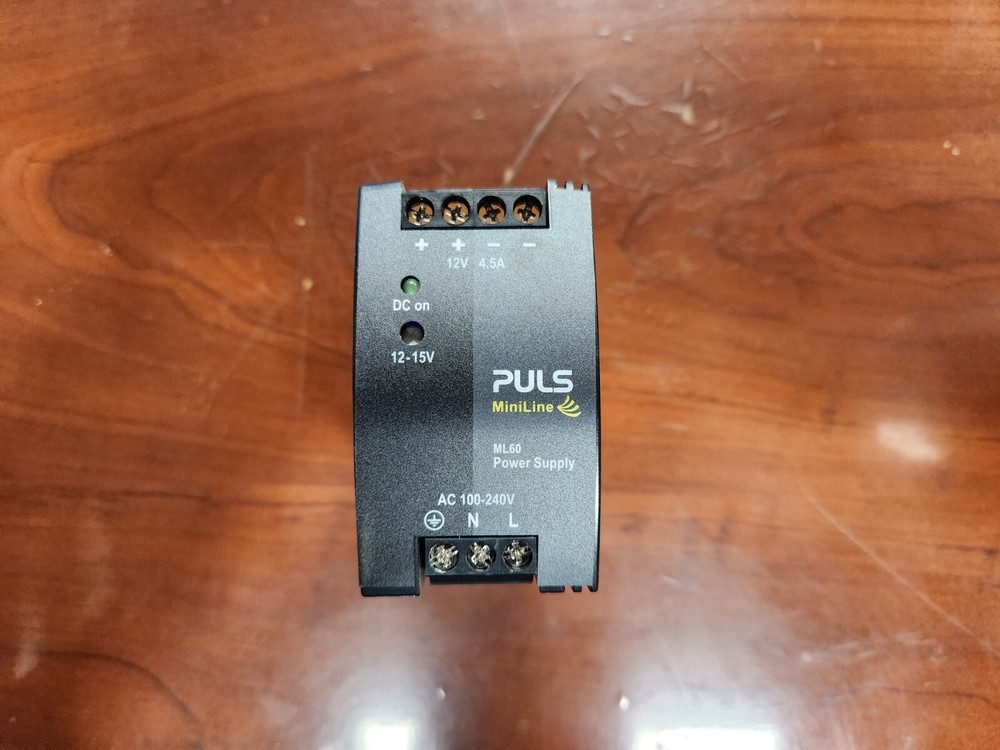 Puls Ml60.121 Dc Power Supply, 100/240V Ac, 12/15V Dc, 54W, 4.5A, Din Rail