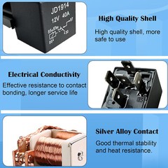 5pcs 5Pin Car Automotive SPDT Relay Switch Harness Socket Waterproof 40A 12V DC