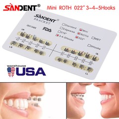 10 Packs Dental Orthodontic Braces Brackets Mini Roth 022″Slot 345 Hooks 200pcs