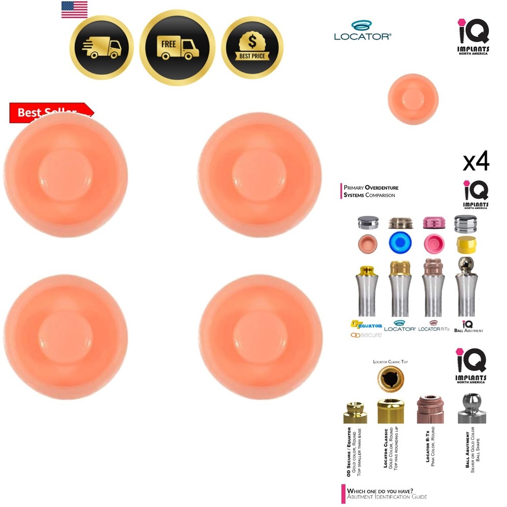 Locator Genuine Replacement Male Retention Inserts Caps, Standard, Light Ret…