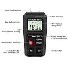 LCD Wood Moisture Tester Meter Detector Firewood Paper Cardboard