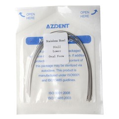 AZDENT 10pcs Dental Orthodontic Stainless steel Arch Wire (rectangular)