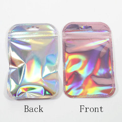 50pcs Iridescent Zip Lock Bags Holographic Self-Sealing Packaging Pouches – NEW