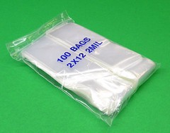 2×12 Clear 2 Mil Reloc Zippit Poly Long Bags 200 Reclosable Bags 2″x 12″ Baggies