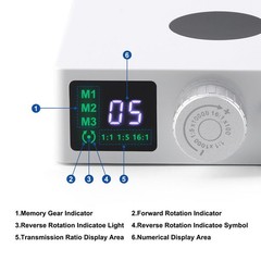AZDENT Dental Brushless LED Electric Micro Motor Fit 1:1/1:5/16:1 E-type 4HOLE
