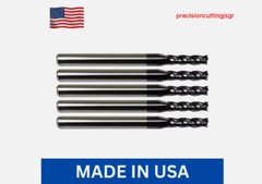 5PCS 1/16″ 4 FLUTE CARBIDE END MILL – TiALN COATED USA Free shipping