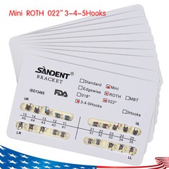 10 Packs Dental Orthodontic Braces Brackets Mini Roth 022″Slot 345 Hooks 200pcs