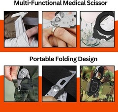 6 in 1 Multifunctional Trauma Shears Foldable Stainless Steel emergency response