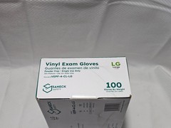 Sanek Vinyl Exam Gloves Large Clear Powder Free (3-Boxes, 300ct)