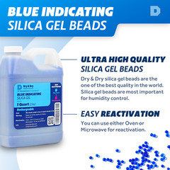1 Quart Premium Blue Indicating Silica Gel Desiccant Beads(2 LBS) – Rechargeable