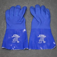 (12 Pairs) PIP 12″ Oil Resistant Gloves 58-8656, Size 8 / M, Blue PVC, XTra Tuff
