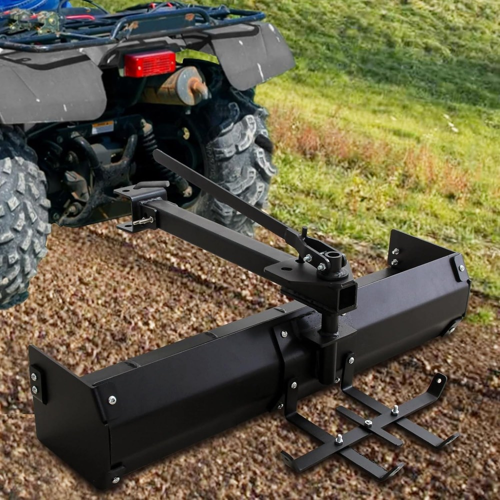 42″ Heavy Duty Tow-Behind Box Scraper, Tractor Grader Blade Attachment for ATV