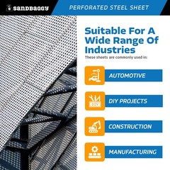Sandbaggy Perforated Steel Sheet 12″ x 12″ – Perforated Metal Sheet – 20 Gauge