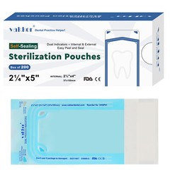 Vakker 1000pc 2.25″ x 5″ Self Sealing Dental Sterilization Pouches Autoclave Bag
