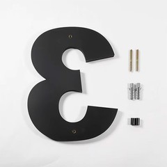 12 Inch Address Numbers For Commercial Building 3/8″ Thick Black Acrylic Bold