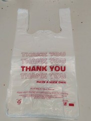 THANK YOU T-Shirt Bags 11.5″ x 6.5″ x 21″ White Plastic Shopping bag 50 – 1000