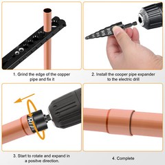 6-in-1 1/4″ to 7/8″ Sizes HVAC Swage Repairing Tool with 1/4″ Hex Bit Holder
