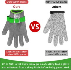Level 9 Stainless Steel Kitchen Gloves – Ambidextrous, Large, Machine Washable
