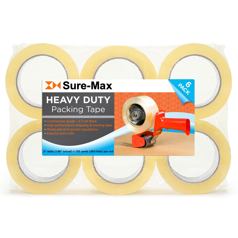 2″ Heavy-Duty 2.7mil Clear Shipping Packing Moving Tape 120 yards/360′ ea