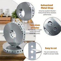 1pc Galvanized Steel Perforated Metal Tape Multi-Slot Pipe Support – NEW