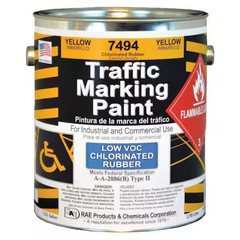 Rae 7494-01 Traffic Zone Marking Paint, 1 Gal., Yellow, Chlorinated Solvent