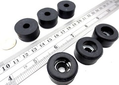 Screw On Rubber Bumper Pad Foot For #14, 1/4″Screw Bolt Hole, 1″ Pad 9/16″ Tall