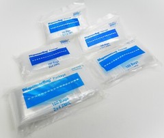 500 Zippit Bags 5 Small Assorted Sizes 100 Each Clear 2mil Reloc Zip Seal Baggie