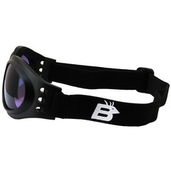 Birdz Eyewear Parrot Padded Motorcycle Goggles Black Frame + Purple Lens