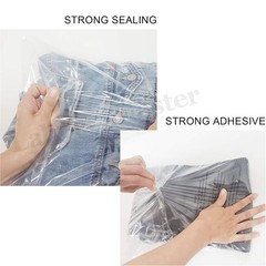 Clear Poly Bags Resealable Suffocation Warning OPP Cello Merchandise Packaging