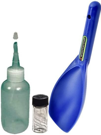 Sluice Monkey Gold Panning 4oz Sniffer Bottle, Glass Vial & Blue Scoop