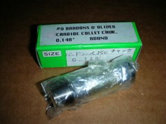 BARDONS & OLIVER #0 SIZE CARBIDE COLLET CHUCK ROUND OR SQUARE CHOICE OF MANY NOS