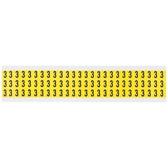 BRADY 3410-3 Number Label,3,1/2in.Hx11/32in.W,Vinyl 32MF38