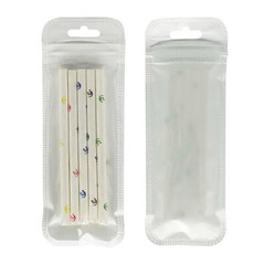 200 Clear and White Reclosable Plastic Poly Bags Zip Seal Hang Hole 2.36 MIL
