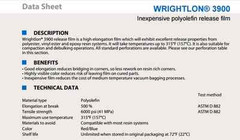 60″ Width X 4 YARDS Airtech Wrightlon 3900 Perforated Release Film Polyolefin LR