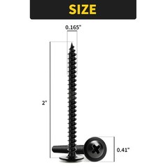 Wood Screws 2 Inch, 50 PCS FIXLINK Premium Truss Head Phillips Silver Wood Sc…