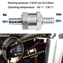 2Pcs 8mm 5/16″ Fuel Non-Return One Way Check Valve Petrol Diesel Oil Aluminum