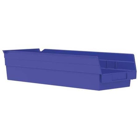 Akro-Mils 30138Blue Shelf Storage Bin, Plastic, 6-5/8 In W X 17-7/8 In L X 4 In