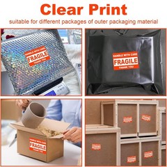 2″x3″ Fragile Stickers 500/Roll Fragile Label Sticker Handle With Care Mailing