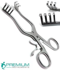 4 Pcs Weitlaner Retractors 4.5″, 5.5″, 6.5″, 7″ Blunt 3×4 Prongs Surgical Tools
